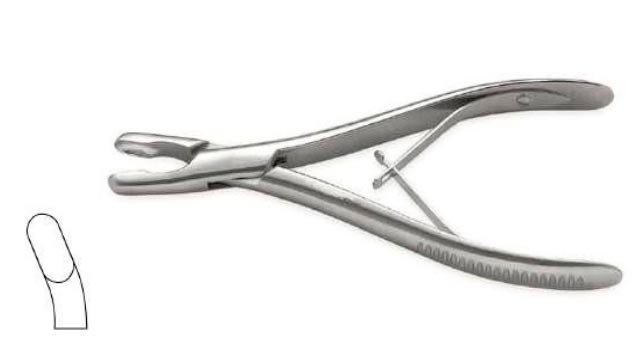 Luer Single Action Bone Rongeur Curved 180mm