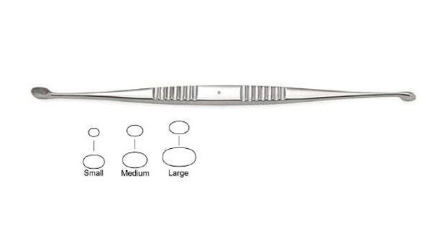  Volkmann bone curette straight, 170mm & 220mm long small Medium Large
