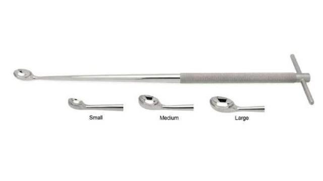 Charnley bone curette with T handle, 380mm small Medium large
