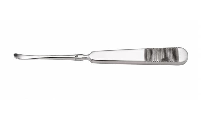 Adson periosteal elevator serrated grip, 165mm long curved 5mm width 7mm width