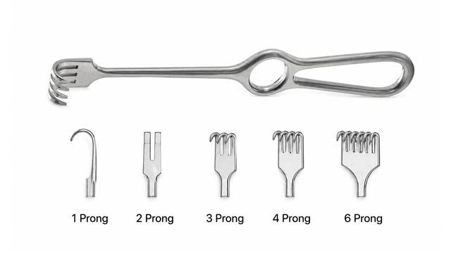 Volkmann Catspaw Retractor 215mm 1 Prong 2 Prong 3 Prong 4 Prong 6 Prong